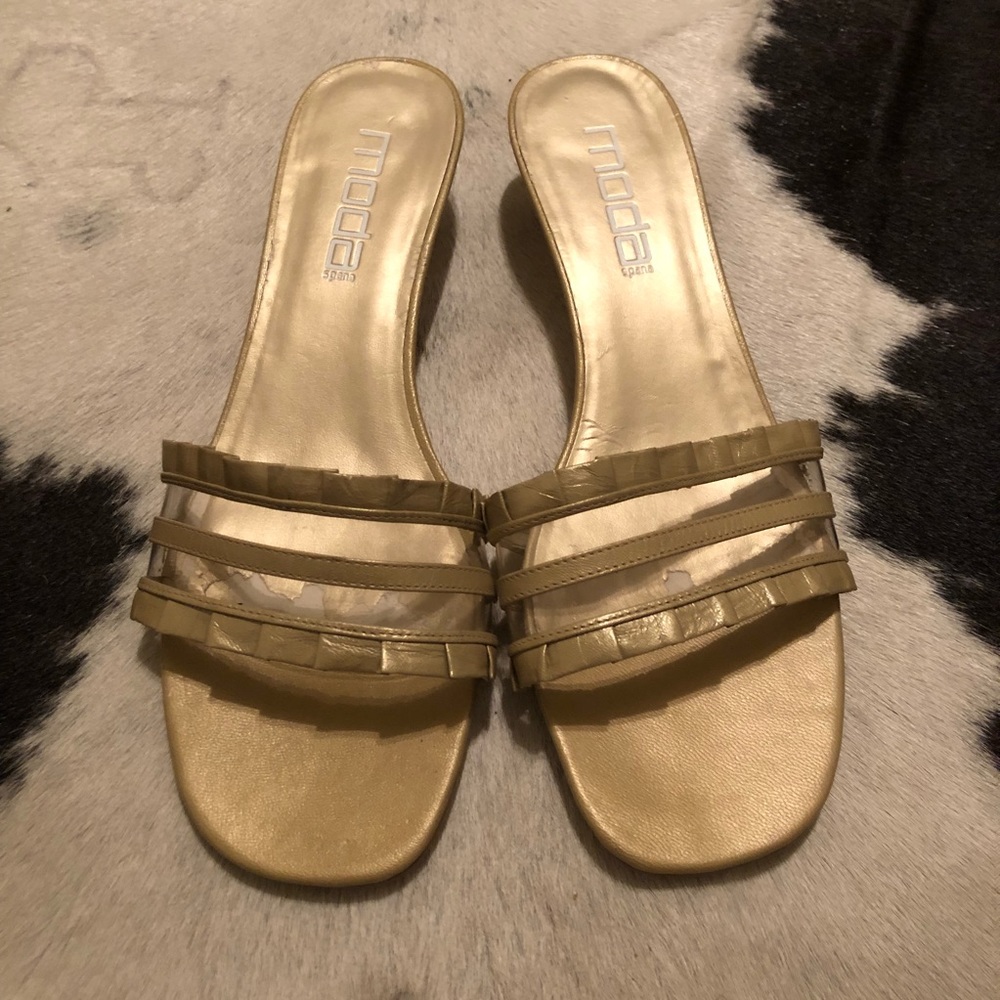 Gold Mom Mules